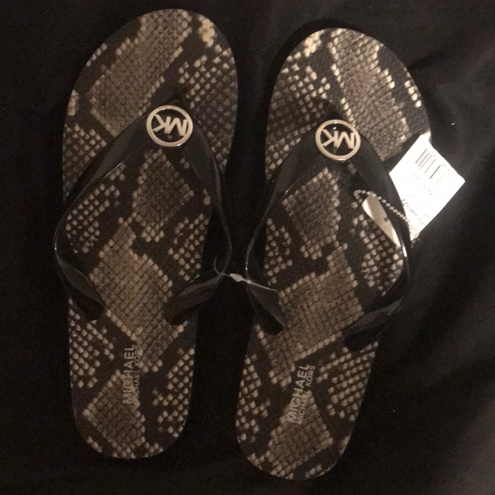 Michael Kors Snake Skin Flip Flops